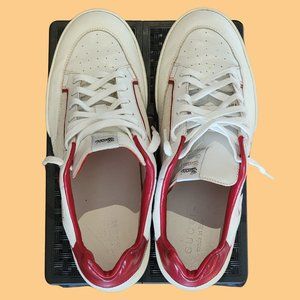 Gucci White Web Leather and Mesh Tennis 83 Lace Up Sneakers Size 9